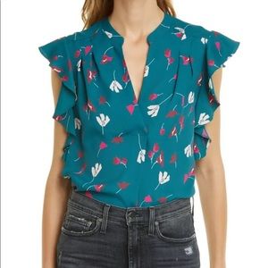 Joie Ashtina Floral cap sleeve blouse